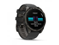 Смарт часовници Garmin fēnix® 8 – 47 mm, AMOLED Sapphire - Carbon Gray DLC Titanium с Black/Pebble Gray силиконова каишка