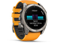 Смарт часовници Garmin fēnix® 8 – 51 mm, AMOLED Sapphire - Titanium с Spark Orange/Graphite силиконова каишка