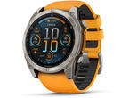 Смарт часовници Garmin fēnix® 8 – 51 mm, AMOLED Sapphire - Titanium с Spark Orange/Graphite силиконова каишка