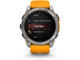 Смарт часовници Garmin fēnix® 8 – 51 mm, AMOLED Sapphire - Titanium с Spark Orange/Graphite силиконова каишка