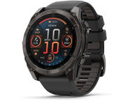 Смарт часовници Garmin fēnix® 8 – 51 mm,  AMOLED, Sapphire - Carbon Gray DLC Titanium с Black/Pebble Gray силиконова каишка