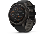 Смарт часовници Garmin fēnix® 8 - 47 мм Solar, Sapphire - Carbon Gray DLC Titanium с Black/Pebble Gray силиконова каишка