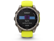 Смарт часовници Garmin fēnix® 8 - 47 мм Solar, Sapphire - Titanium с Amp Yellow/Graphite силиконова каишка 