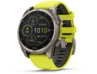 Смарт часовници Garmin fēnix® 8 - 47 мм Solar, Sapphire - Titanium с Amp Yellow/Graphite силиконова каишка 