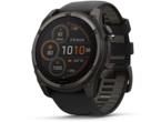 Смарт часовници Garmin fēnix 8 – 51 мм Solar, Sapphire - Carbon Gray DLC Titanium с Black/Pebble Gray силиконова каишка