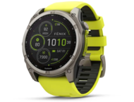 Смарт часовници Garmin fēnix 8 – 51 мм Solar, Titanium с Amp Yellow/Graphite силиконова каишка