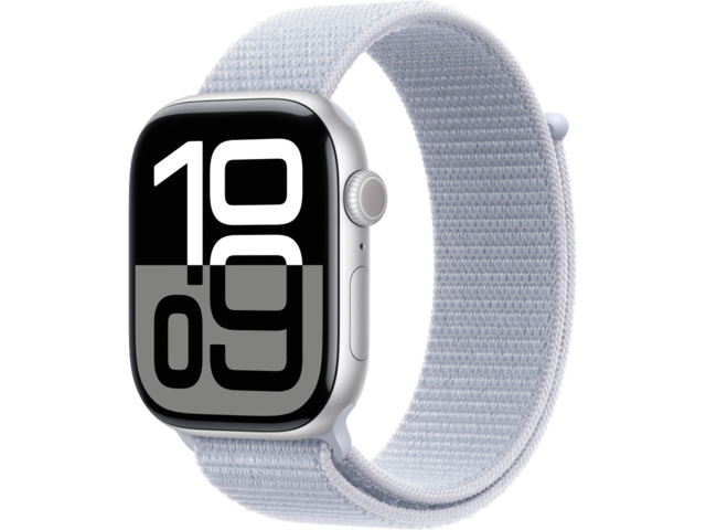 Смарт часовници Apple Watch S10 GPS + Cellular 46mm Silver Alu Case with Blue Cloud Sport Loop