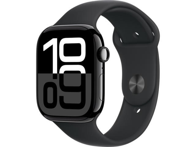 Смарт часовници Apple Watch S10 GPS + Cellular 46mm Jet Black Alu Case with Black Sport Band - M/L