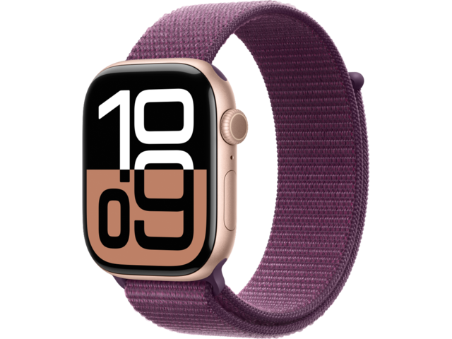 Смарт часовници Apple Watch S10 GPS + Cellular 46mm Rose Gold Alu Case with Plum Sport Loop