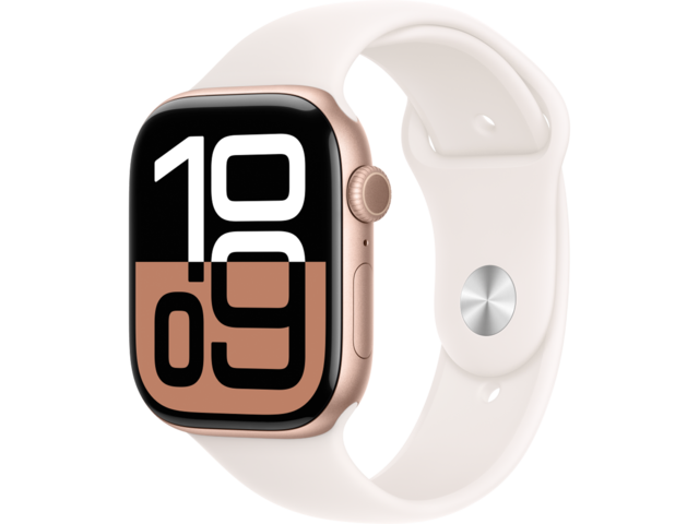 Смарт часовници Apple Watch S10 GPS + Cellular 46mm Rose Gold Alu Case with Light Blush Sport Band - S/M