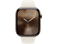 Смарт часовници Apple Watch S10 GPS + Cellular 46mm Gold Titanium Case with Starlight Sport Band - S/M