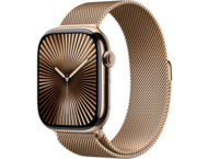 Смарт часовници Apple Watch S10 GPS + Cellular 46mm Gold Titanium Case with Gold Milanese Loop - M/L