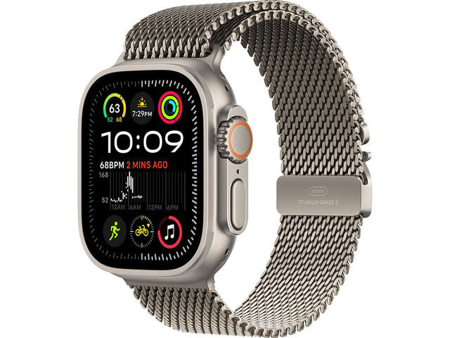 Смарт часовници Apple Watch Ultra2 (2024) GPS + Cellular 49mm Natural Titanium Case with Natural Titanium Milanese Loop - M