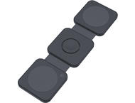 Зарядни устройства Dviced 3-in-1 Foldable magnetic wireless charger, Black