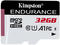 Карти памет Kingston 32GB microSDHC Endurance Flash Memory Card, Class 10