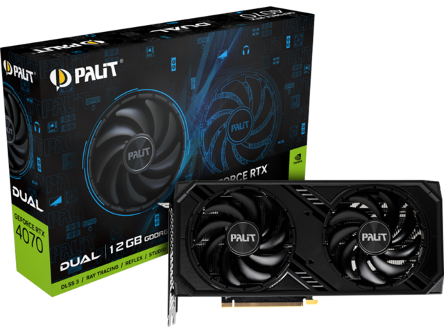 Видео карти Palit GeForce RTX 4070 Dual 12GB GDDR6