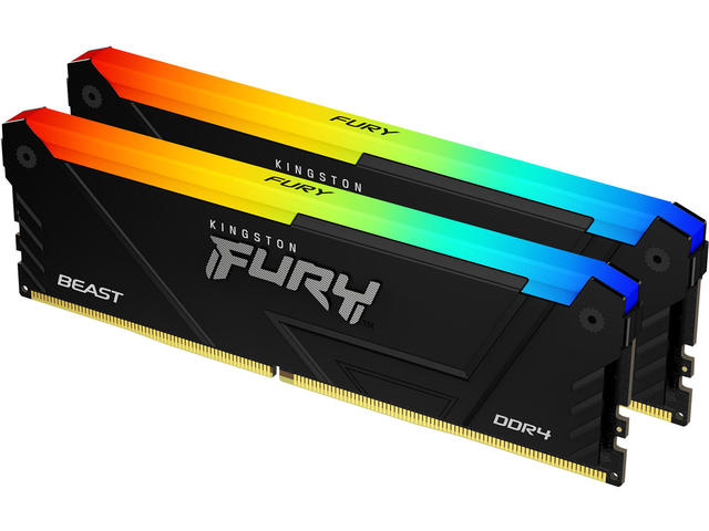 Оперативна памет 16GB (2x8GB) DDR4 2666 MT/s Kingston FURY Beast RGB Black