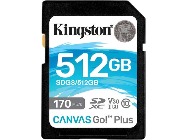 Карти памет 512GB SDXC Kinston Canvas Go Plus 170R