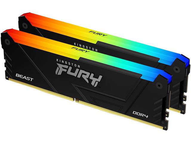Оперативна памет 64GB (2x32GB) DDR4 3200MT/s Kingston FURY BEAST Black RGB, Разопакован продукт