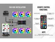 Вентилатори EZDIY-FAB Moonlight 120mm RGB White - 6 Pack