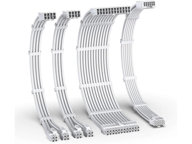 Кабели за компоненти EZDIY-FAB комплект удължителни кабели с 12VHPWR, Бели