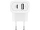 Зарядни устройства Belkin Dual Wall Charger 42W - 30W USB-C PD PPS + 12w USB-A - White