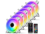 Вентилатори EZDIY-FAB Moonlight 120mm RGB White - 6 Pack