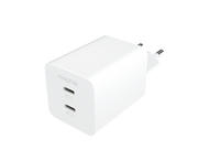 Зарядни устройства Mophie Essentials Power Adapter Dual USB-C-PD-50W-White-EU
