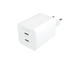 Зарядни устройства Mophie Essentials Power Adapter Dual USB-C-PD-50W-White-EU