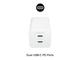 Зарядни устройства Mophie Essentials Power Adapter Dual USB-C-PD-50W-White-EU