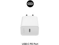 Зарядни устройства Mophie Essentials ACC PWR Adapter USB-C 20W PD White-EU