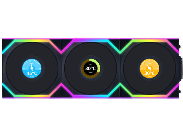 Вентилатори Lian Li UNI FAN SL Wireless LCD 120 Black 3-Pack