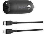 Зарядни устройства Belkin  BoostCharge 30W USB-C Car Charger + USB-C to Lightning cable