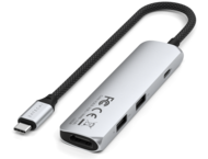 USB Хъб Satechi 4-in-1 USB-C Slim Multiport Adapter 4K - Silver