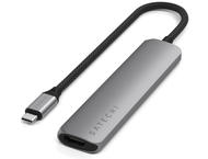 USB Хъб Satechi 6-in-1 USB-C Slim Multiport Adapter - Space Grey