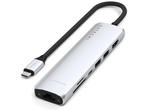 USB Хъб Satechi 7-in-1 USB-C Slim Multiport Adapter with Ethernet - Silver