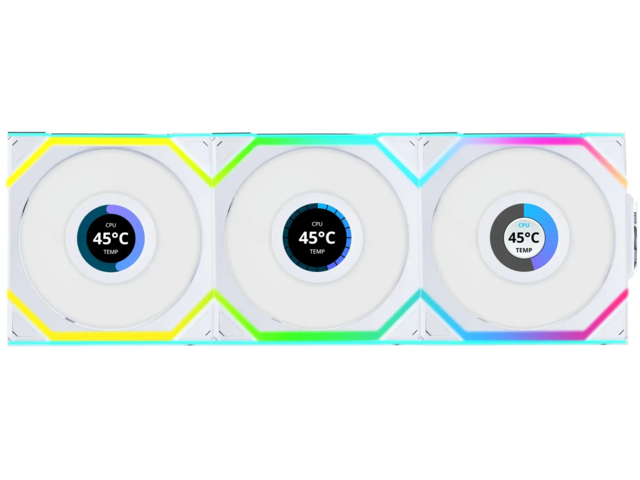 Вентилатори Lian Li UNI FAN SL Wireless LCD 120 Reverse Blade White 3-Pack