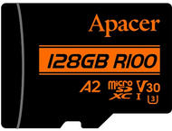 Карти памет 128GB Apacer microSDXC UHS-I U3 V30 A2, с адаптер