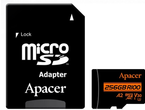 Карти памет 128GB Apacer microSDXC UHS-I U3 V30 A2, с адаптер