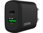 Зарядни устройства Canyon OnCharge 250 25W 1xPD 1xQC EU Black