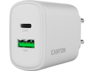 Зарядни устройства Canyon OnCharge 250 25W 1xPD 1xQC EU White