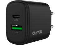 Зарядни устройства Canyon OnCharge 200 20W 1xPD 1xQC EU Black