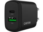 Зарядни устройства Canyon OnCharge 200 20W 1xPD 1xQC EU Black