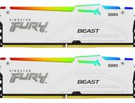 Оперативна памет 64GB (2x32GB) DDR5 6000 MT/s CL30 Kingston FURY Beast White RGB EXPO