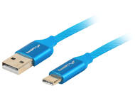 Кабели и Адаптери Lanberg USB-C(M) -> USB-A (M) 2.0 cable 1.8m, blue QC 3.0 premium