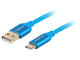 Кабели и Адаптери Lanberg USB-C(M) -> USB-A (M) 2.0 cable 1.8m, blue QC 3.0 premium