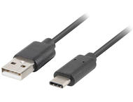 Кабели и Адаптери Lanberg USB-C(M) -> USB-A (M) 2.0 cable 1.8m, Black QC 3.0 premium