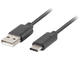 Кабели и Адаптери Lanberg USB-C(M) -> USB-A (M) 2.0 cable 1.8m, Black QC 3.0 premium