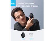 Зарядни устройства Anker MagGo Wireless Charging Station (3-in-1, Foldable Pad), Black Stone