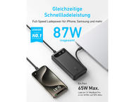 Външни батерии Anker Power Bank (20K, 87W, вграден USB-C кабел), Black